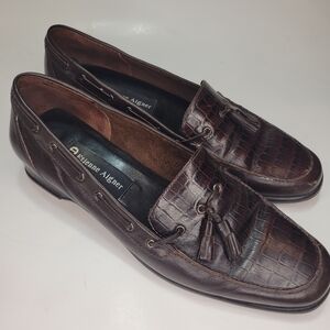 Etienne Aigner “Glance” Women’s Loafers Brown Leather Tassel Shoes Sz 7.5